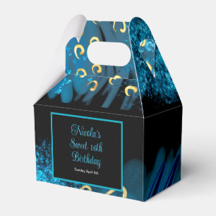 Blue Alcohol Ink Sweet 16 Favour Box