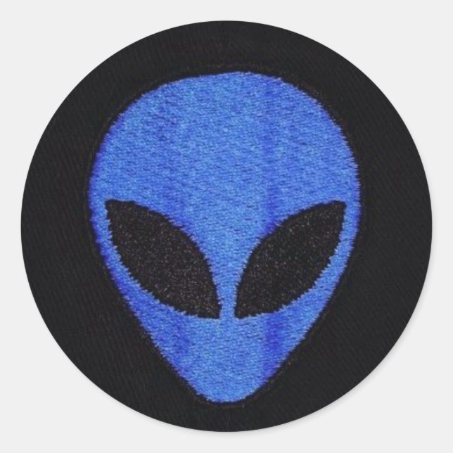 Blue Alien face stickers (Front)