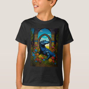 Blue Alligator Fantasy Art  T-Shirt