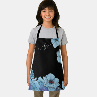 Blue Aloha Floral Apron