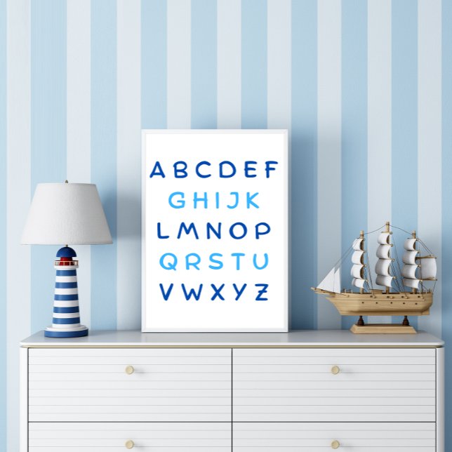 Blue Alphabet Capital Letters Teacher Kids Room Poster (Creator Uploaded)