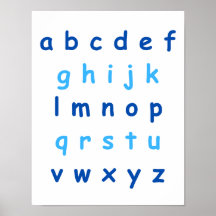 Blue Alphabet Lowercase Letters Teacher Kids Room