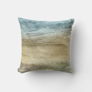 Blue & Amber Abstract Cushion