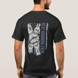 Blue American Flag Best Grandpa ever T-Shirt