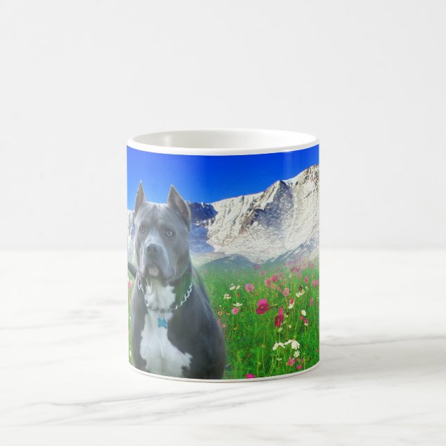 Blue American Pit Bull Terrier, Pikes Peak Coffee Mug (Center)
