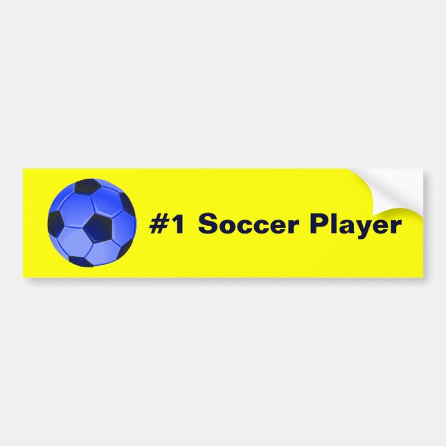 Blue American Soccer or Association Football Bumper Sticker (Front)