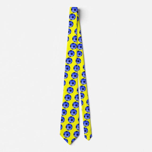 Blue American Soccer or Association Football Tie (Front)