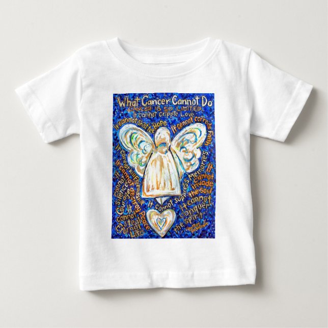 Blue &amp; Gold Cancer Angel - Large Baby T-Shirt (Front)