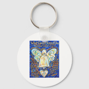 Blue & Gold Cancer Angel - Large Key Ring