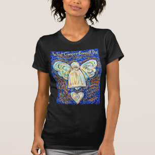 Blue & Gold Cancer Angel - Large T-Shirt