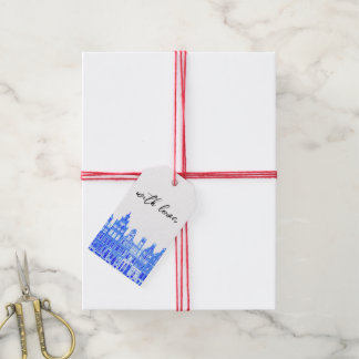 Blue Amsterdam Houses  Gift Tags