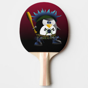 Blue Anarchy Penguin Ping Pong Paddle