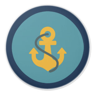 Blue, Anchor, Coastal Living Design Ceramic Knob