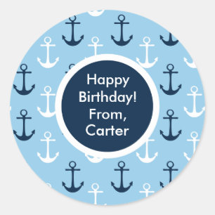 Blue Anchor Custom Childrens Gift Sticker