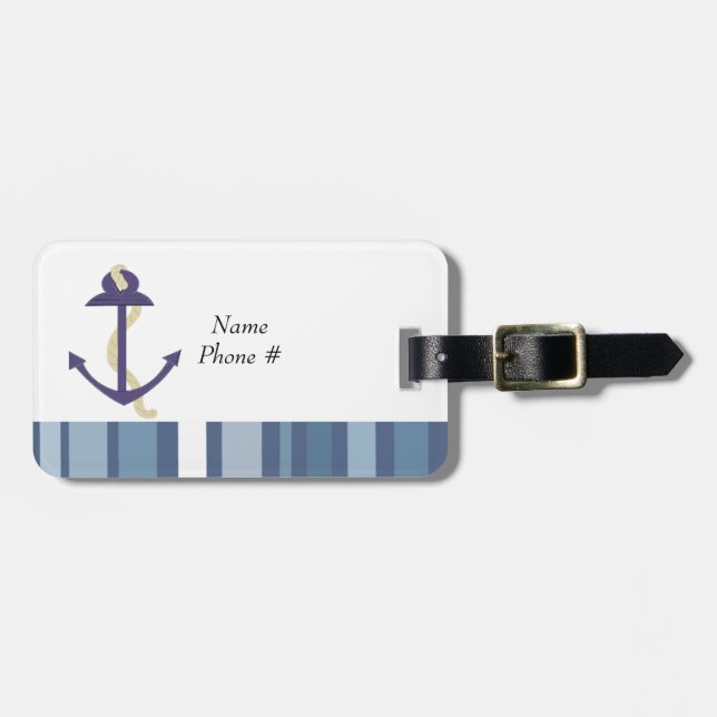 Blue Anchor Luggage Tag (Front Horizontal)