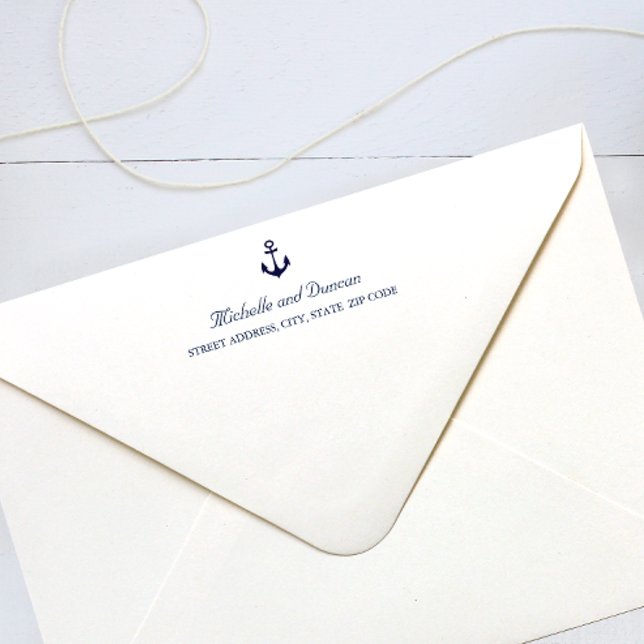 Blue Anchor Nautical Pre printed wedding  Envelope (Creator Uploaded)