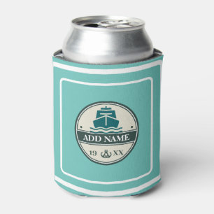 Blue Anchor Nautical Welcome yacht sailing Boat Can Cooler