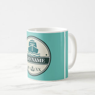 Blue Anchor Nautical Welcome yacht sailing Boat Coffee Mug