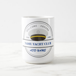 Blue Anchor Nautical Welcome yacht sailing Boat Coffee Mug