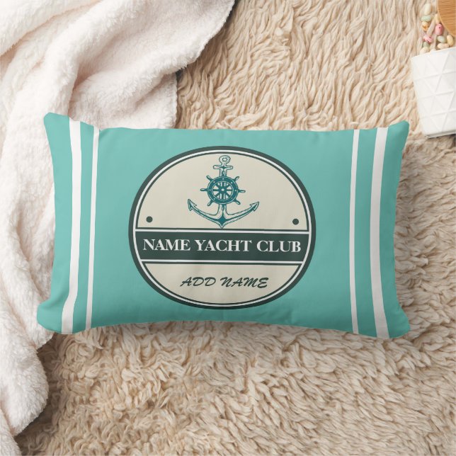 Blue Anchor Nautical Welcome yacht sailing Boat  Lumbar Cushion (Blanket)