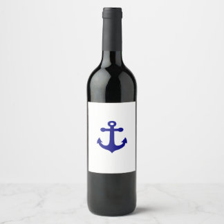 Blue anchor nautical  wine label