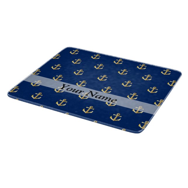 Blue anchor pattern cutting board (Corner)