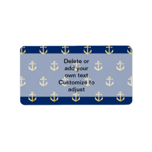 Blue anchor pattern label
