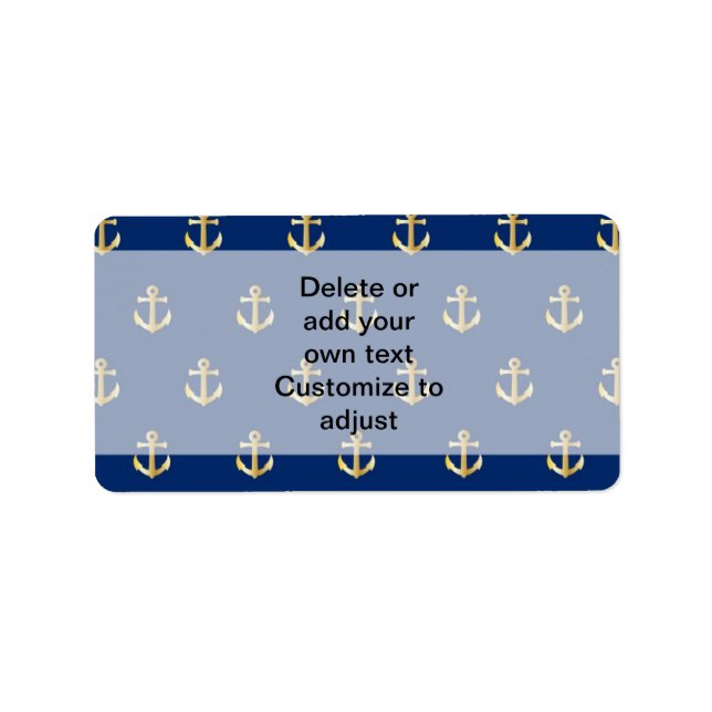 Blue anchor pattern label (Front)