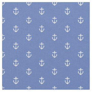 Blue Anchor Print Fabric