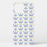 Blue Anchor Purple Seashells Yellow Starfish