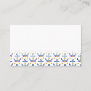 Blue Anchor Purple Seashells Yellow Starfish Loyalty Card
