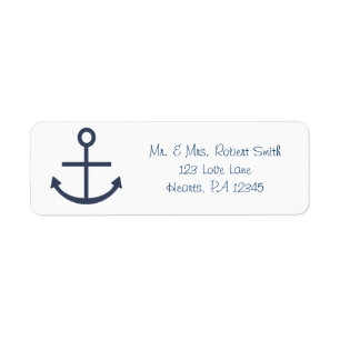 Blue Anchor Return Address Label