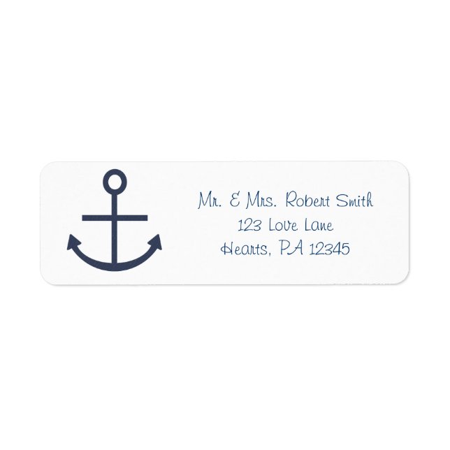 Blue Anchor Return Address Label (Front)
