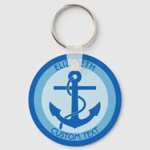 Blue Anchor Sailor Key Ring