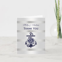 Blue Anchor Silver White Navy Vine Monogram 33