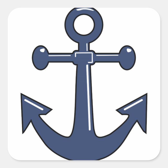 Blue Anchor Square Sticker (Front)