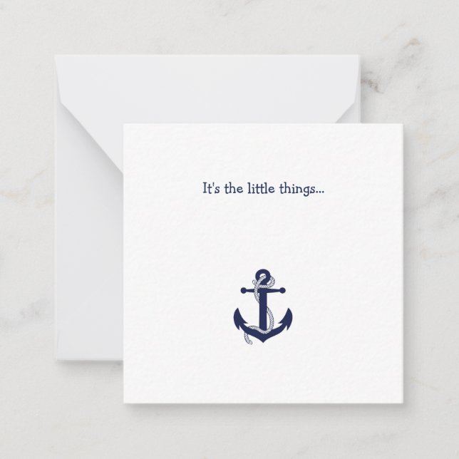 Blue Anchor Thank You Note Card (Front)