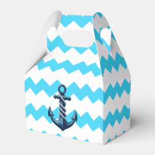 Blue anchor with blue waves favour box
