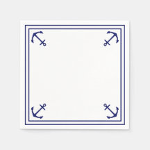 Blue Anchors on White Customisable Cocktail