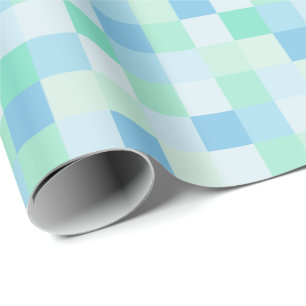 Blue and Aqua Blue Squares Wrapping Paper