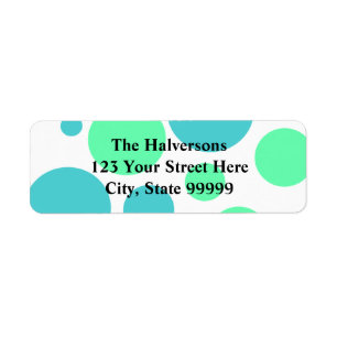 Blue and Aqua Bubble Polkadots Address Labels