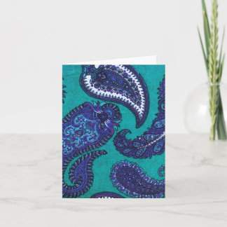 Blue and Aqua Paisley Note Cards