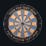 Blue and Beige Dartboard with Custom Text<br><div class="desc">Blue and beige dart board with two custom text areas. You can easily change every colour clicking on customise button.</div>