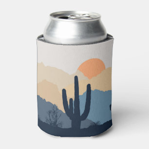 Blue and beige desert sunrise can cooler