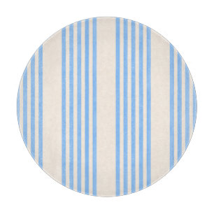Blue and beige five stripe pattern cutting board