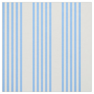 Blue and beige five stripe pattern fabric