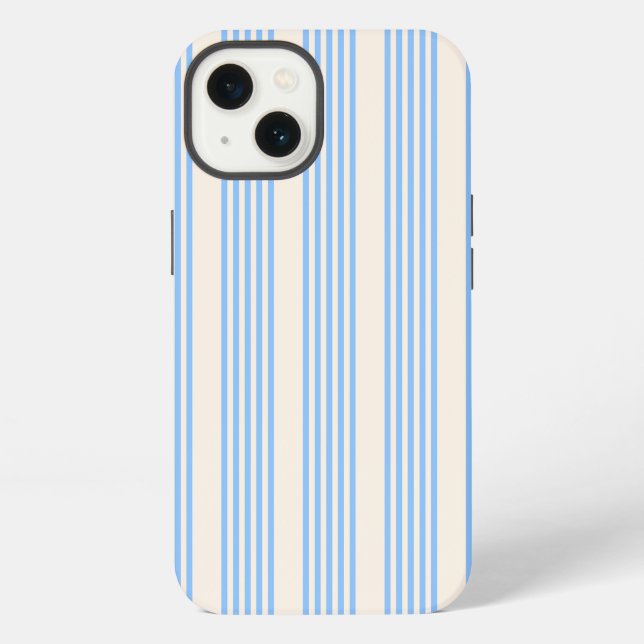 Blue and beige five stripe pattern iPhone case (Back)