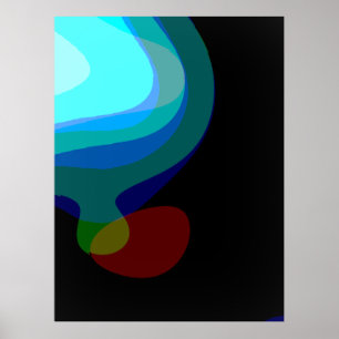 Blue And Black Abstract Art 915 Poster