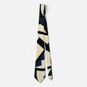 Blue and Black Abstract Art Tie