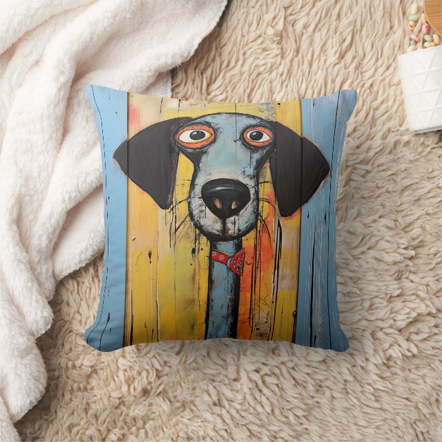 Blue and Black Abstract Dog Cushion (Blanket)
